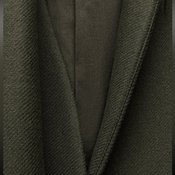 ZARA KHAKI MANTECO WOOL SCARF COATZW COLLECTION - Picture 13 of 14